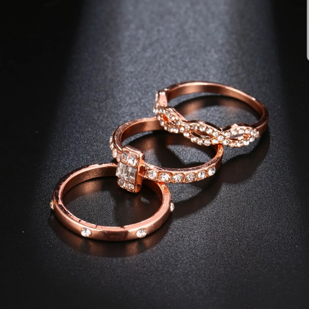 💎[3 for $15]💎 3 piece ring set Rose Gold Rings - Picture 3 of 6
